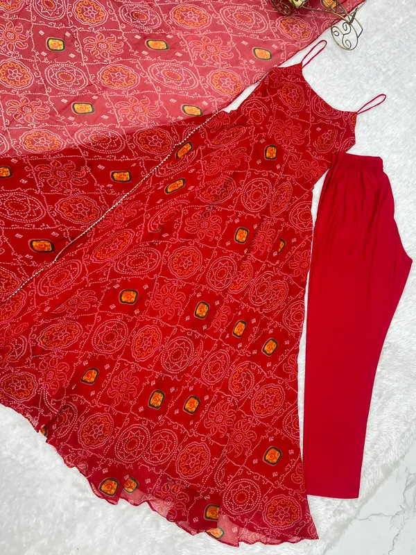 Red_Printed_Saree_Set_for_Women