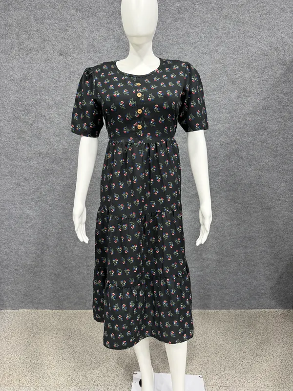Black_Floral_Print_Fit_And_Flare_Dress_for_Women