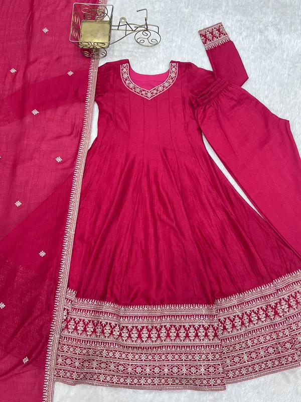 Pink_Embroidered_Anarkali_Suit_Set_for_Women