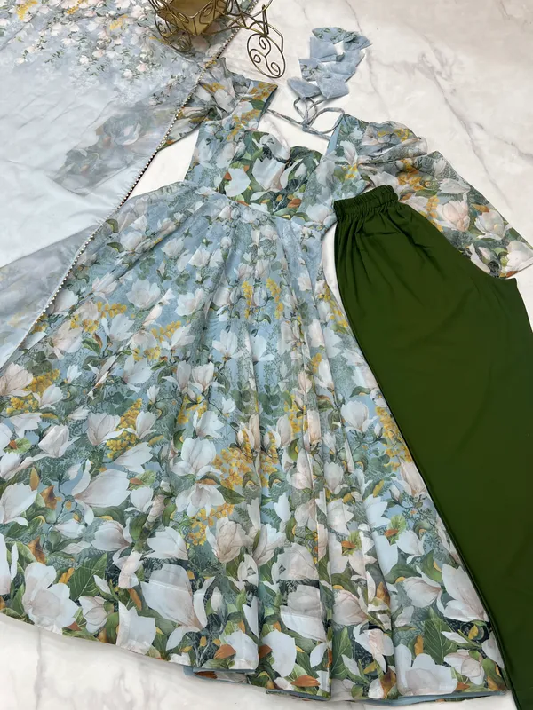 Blue_Organza_Silk_Floral_Print_Anarkali_Suit_Set_for_Women