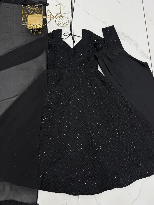Black_Sequined_Anarkali_Dress_With_Dupatta_for_Women