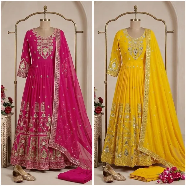 Yellow_Embroidered_Anarkali_Suit_Set_for_Women