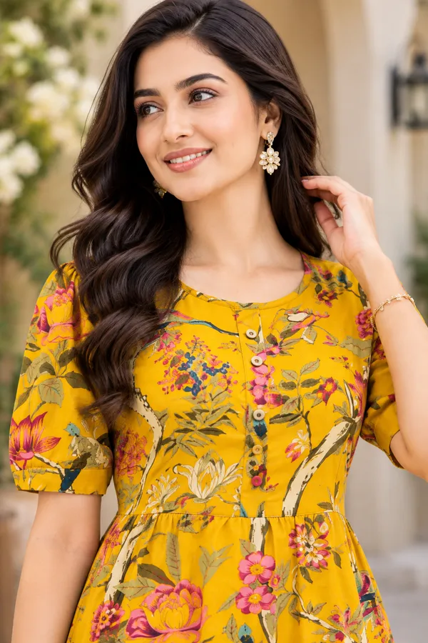 Yellow_Floral_Print_Fit_And_Flare_Dress_for_Women
