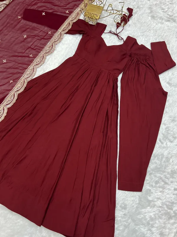 Maroon_Anarkali_Kurta_Set_for_Women