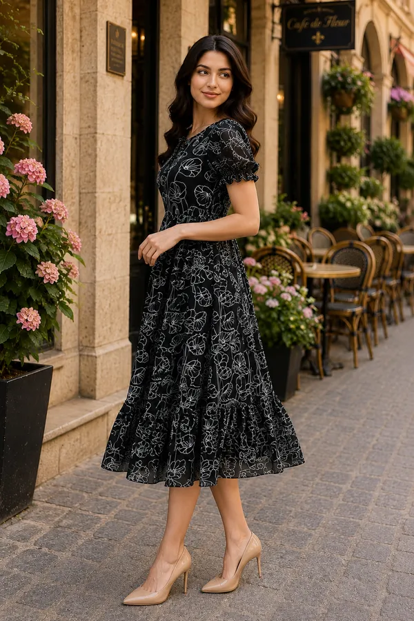 Black_Floral_Print_Fit_And_Flare_Dress_for_Women