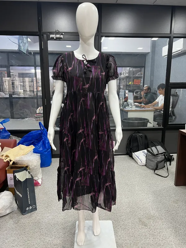 Black_Abstract_Print_Puff_Sleeve_Midi_Dress_for_Women