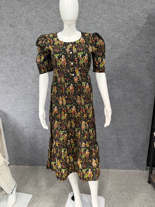 Black_Printed_Fit_And_Flare_Dress_For_Women