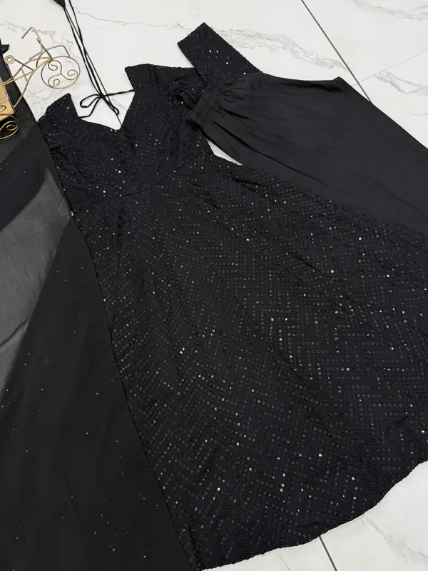 Black_Sequined_Anarkali_Dress_With_Dupatta_for_Women
