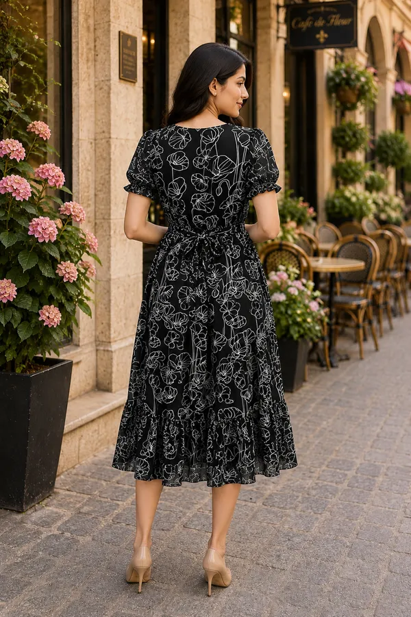 Black_Floral_Print_Fit_And_Flare_Dress_for_Women