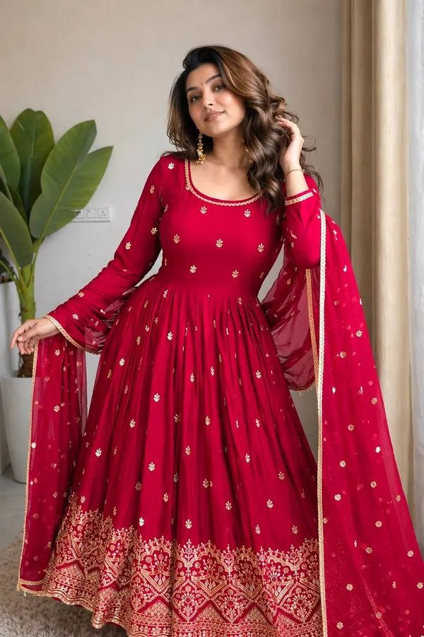 Maroon_Embroidered_Anarkali_Suit_Set_for_Women