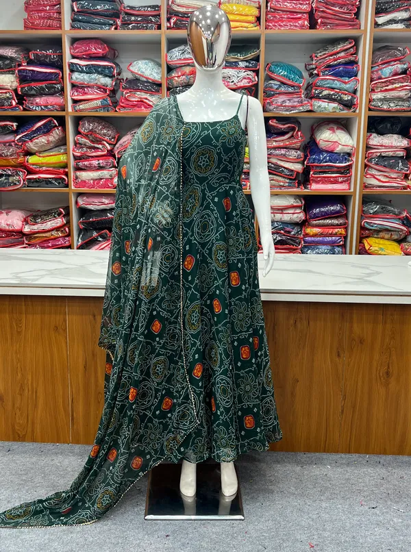 Green_Printed_Anarkali_Dress_With_Dupatta_For_Women