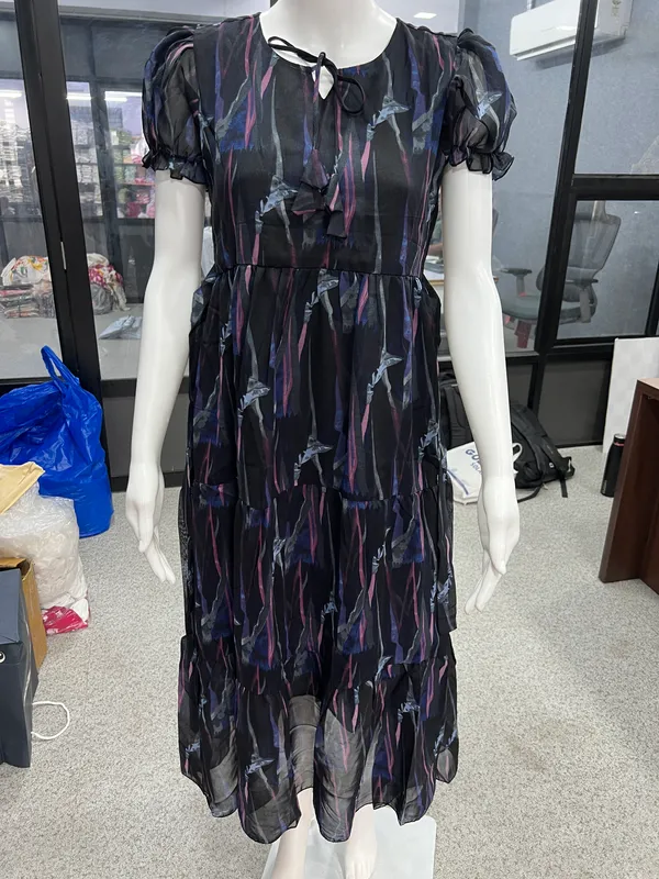 Black_Georgette_Printed_Tiered_Maxi_Dress_For_Women