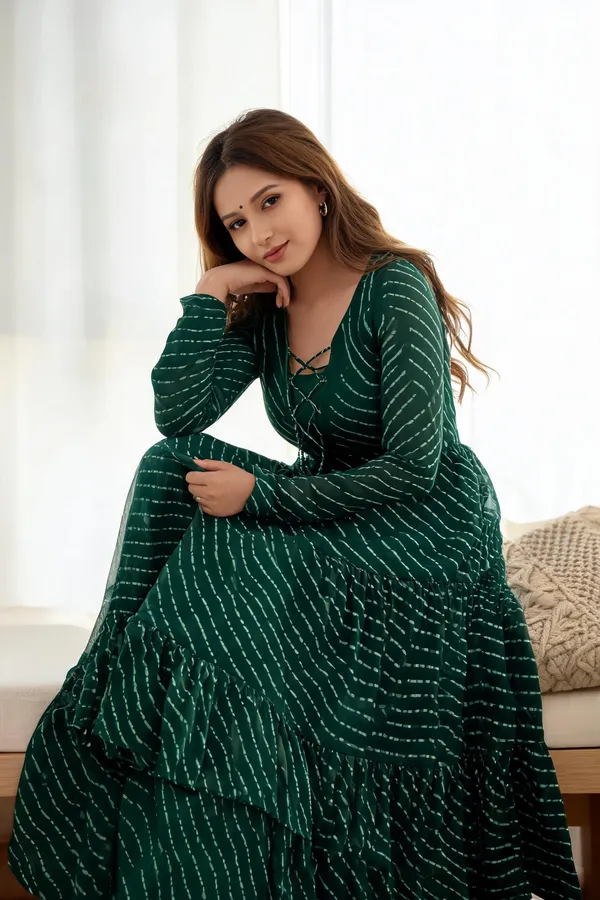 Green_Georgette_Anarkali_For_Women