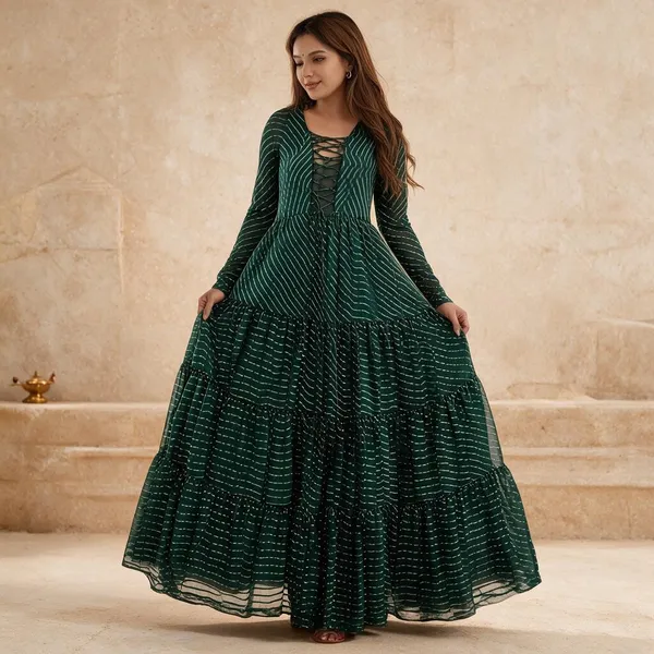 Green_Georgette_Anarkali_For_Women