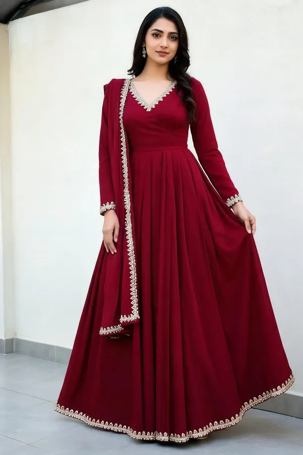 Maroon_Mal_Chanderi_Anarkali_For_Women
