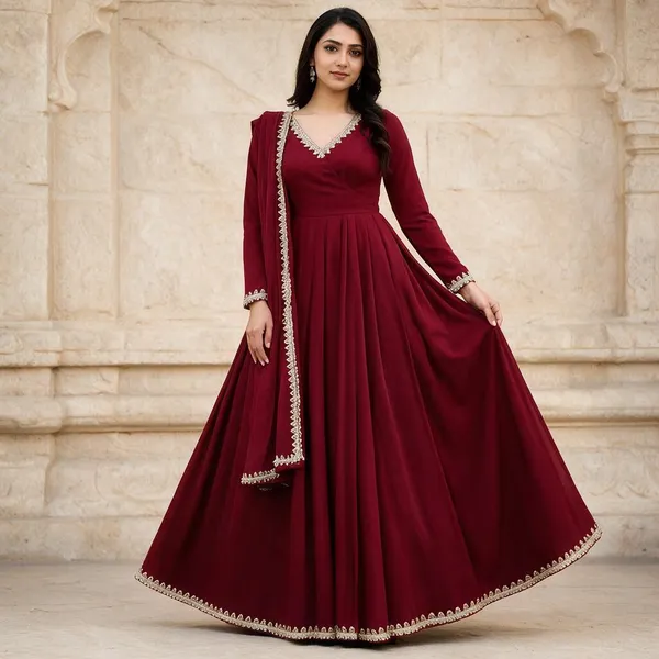 Maroon_Mal_Chanderi_Anarkali_For_Women