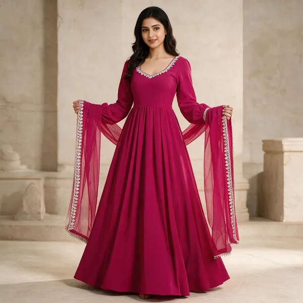 Pink_Mal_Chanderi_Anarkali_For_Women