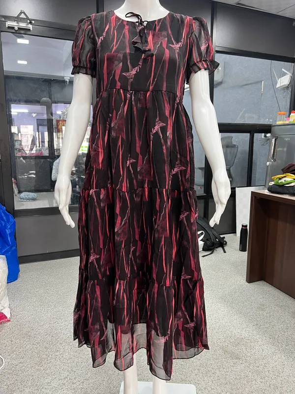 Black_Georgette_Printed_A-Line_Midi_Dress_For_Women