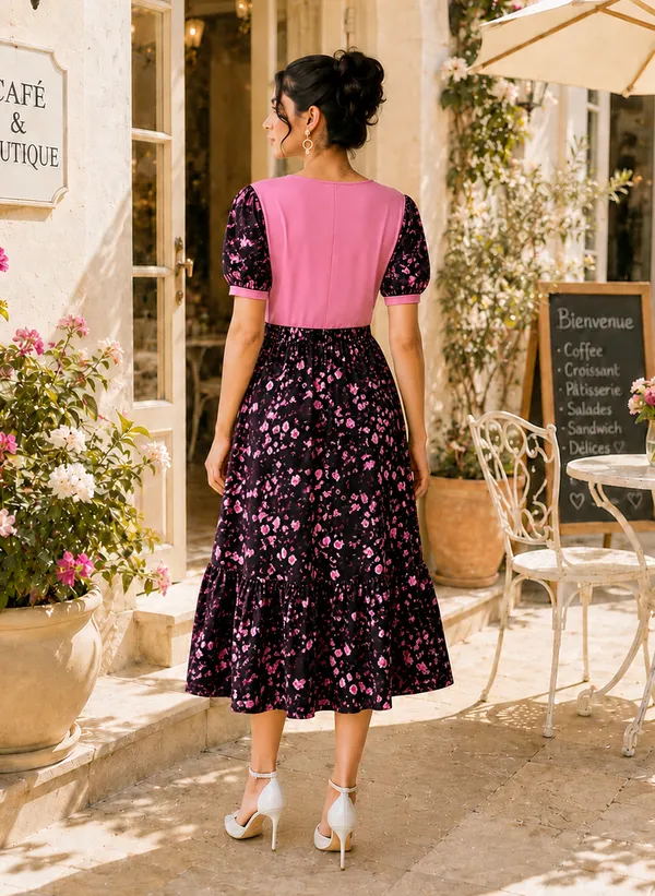 Pink_Floral_Fit_And_Flare_Dress_For_Women