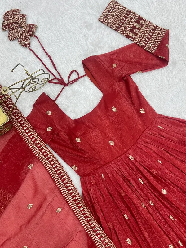 Red_Embroidered_Anarkali_Suit_Set_For_Women