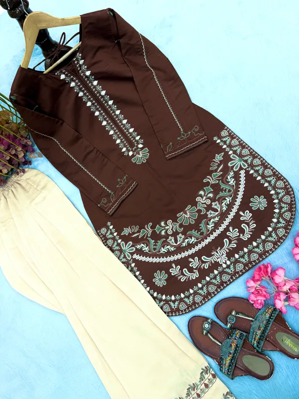 Brown_Roman_Silk_Embroidered_Kurta_Palazzo_Set_for_Women