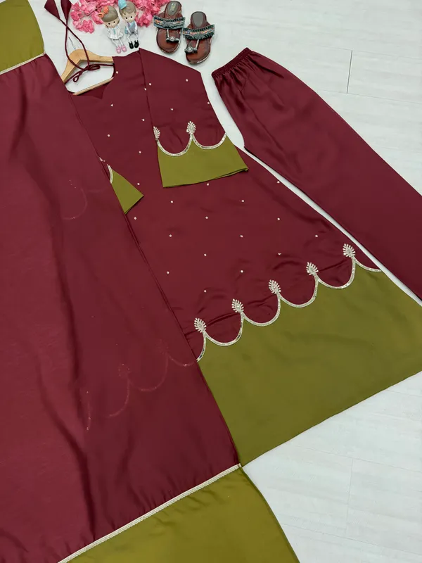 Maroon_Embroidered_Ethnic_Suit_Set_for_Girls