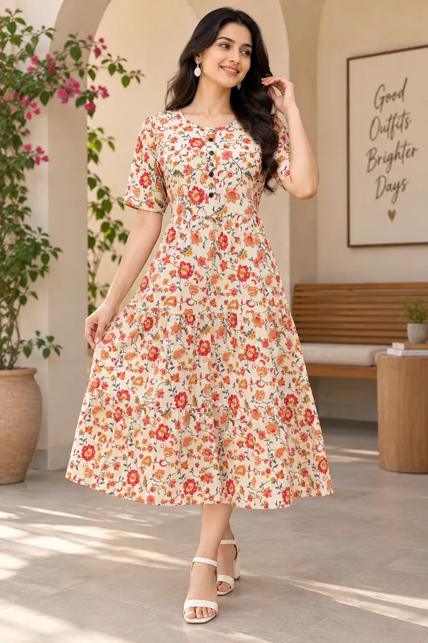 Beige_Floral_Midi_Fit_And_Flare_Dress_for_Women
