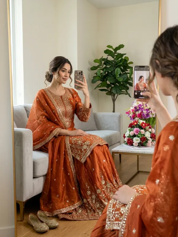 Orange_Embroidered_Ethnic_Suit_Set_for_Women