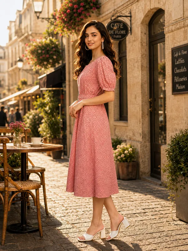 Pink_Printed_Puff_Sleeve_Midi_Dress_for_Women