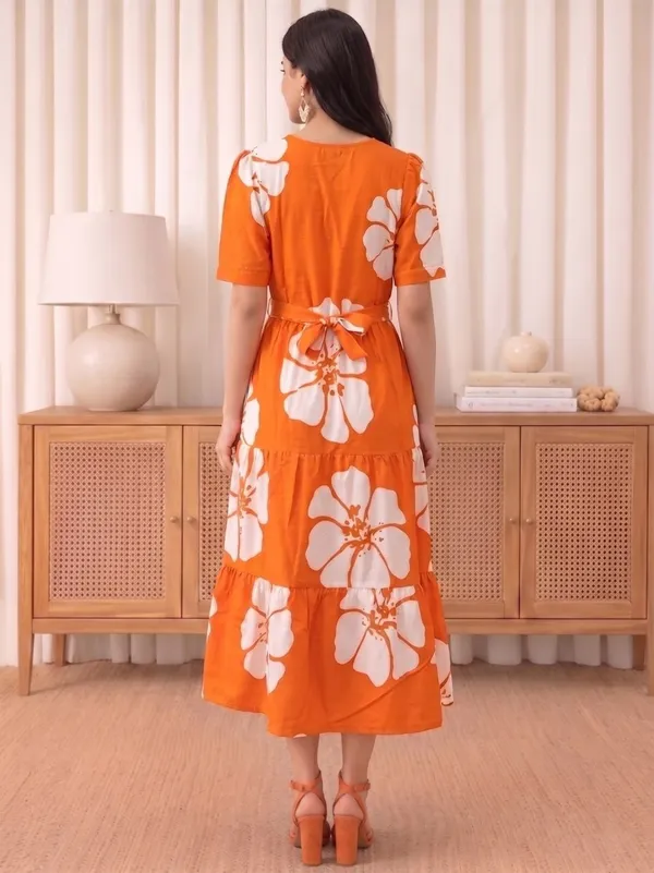 Orange_Floral_Print_Fit_And_Flare_Dress_for_Women