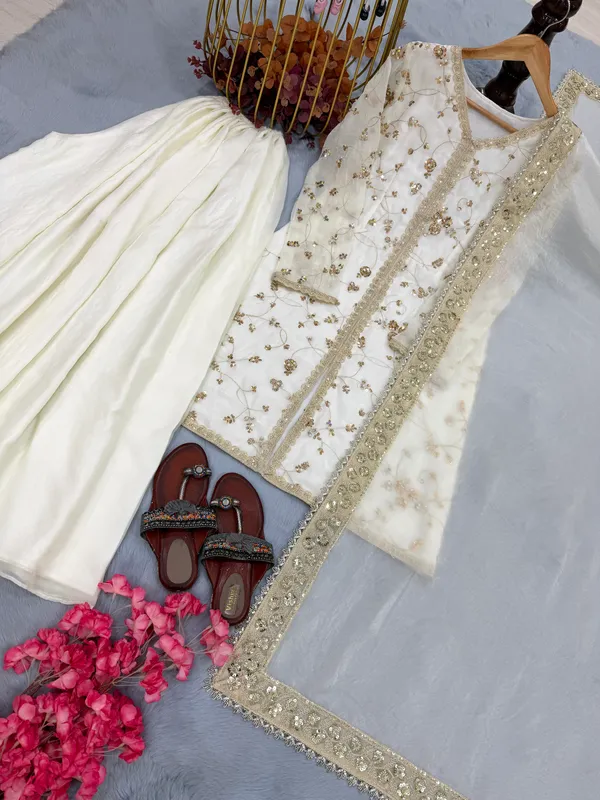 White_Fendi_Silk_Embroidered_Palazzo_Suit_Set_for_Women