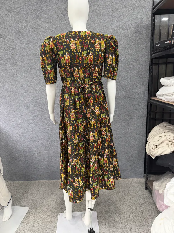 Black_Printed_Fit_And_Flare_Dress_For_Women