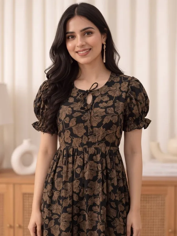Black_Floral_Print_Fit_And_Flare_Dress_for_Women