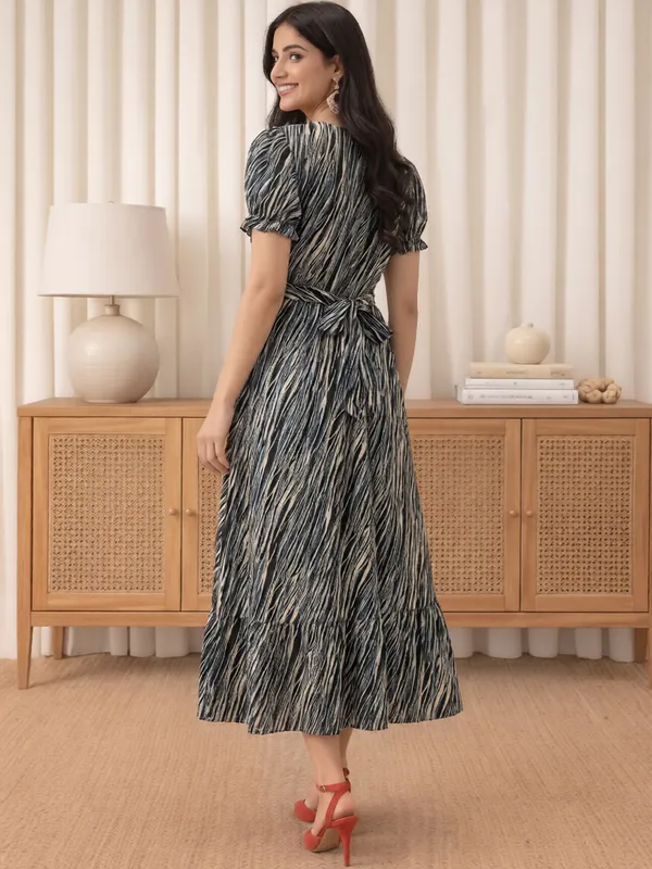 Blue_Printed_Puff_Sleeve_Dress_for_Women