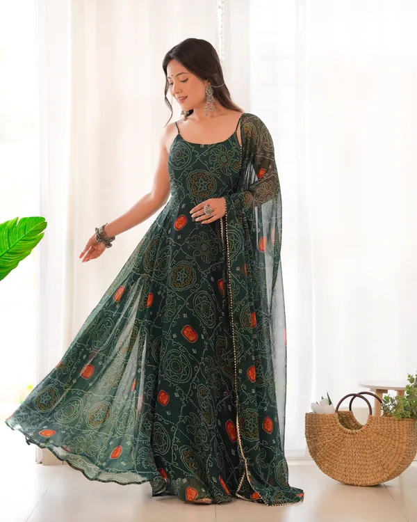 Green_Printed_Anarkali_Dress_With_Dupatta_For_Women