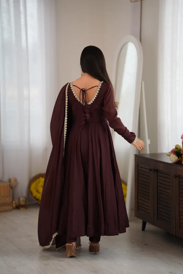Maroon_Chanderi_Flared_Anarkali_Suit_Set_for_Women