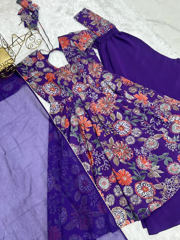 Purple_Floral_Print_Ethnic_Dress_Set_for_Women