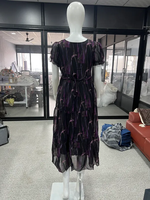 Black_Abstract_Print_Puff_Sleeve_Midi_Dress_for_Women