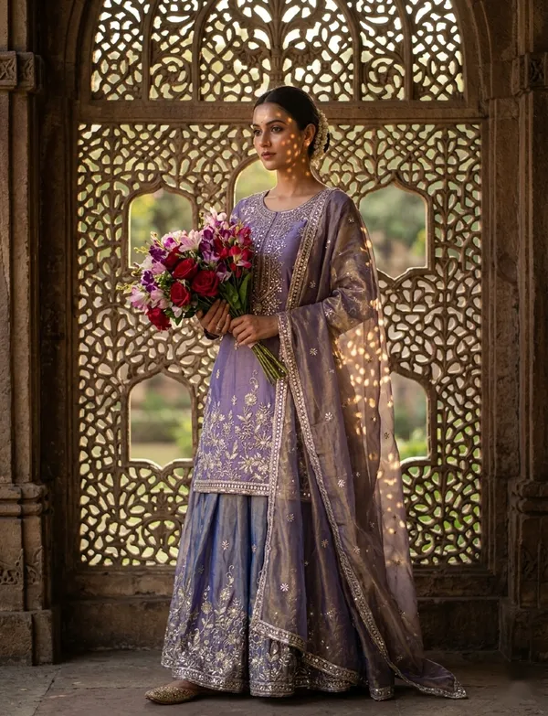 Lavender_Embroidered_Sharara_Suit_Set_For_Women