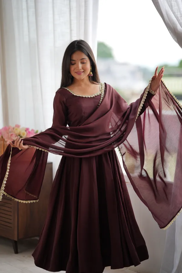 Maroon_Chanderi_Flared_Anarkali_Suit_Set_for_Women
