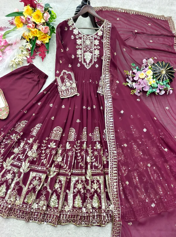 Maroon_Embroidered_Anarkali_Suit_Set_for_Women