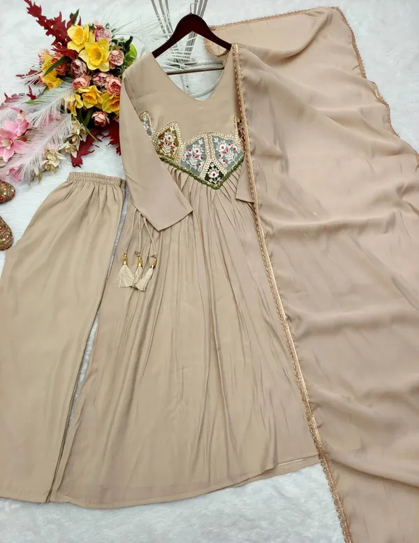Beige_Embroidered_Anarkali_Suit_Set_for_Women