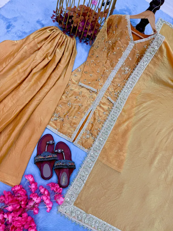 Peach_Fendi_Silk_Embroidered_Palazzo_Suit_Set_for_Women