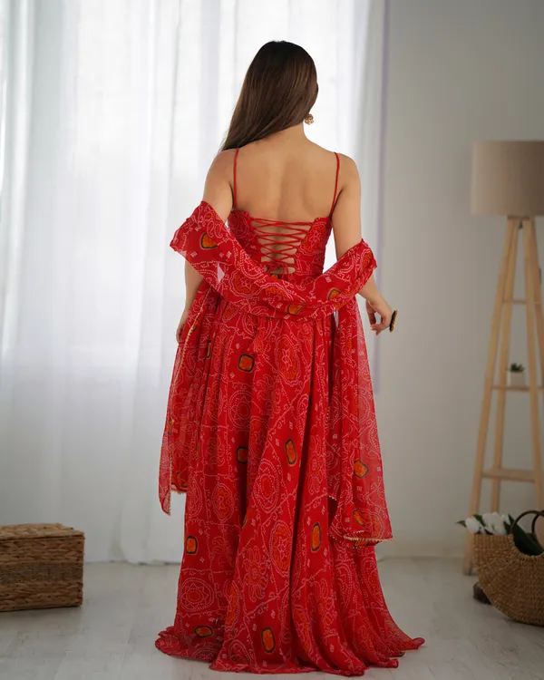 Red_Printed_Saree_Set_for_Women