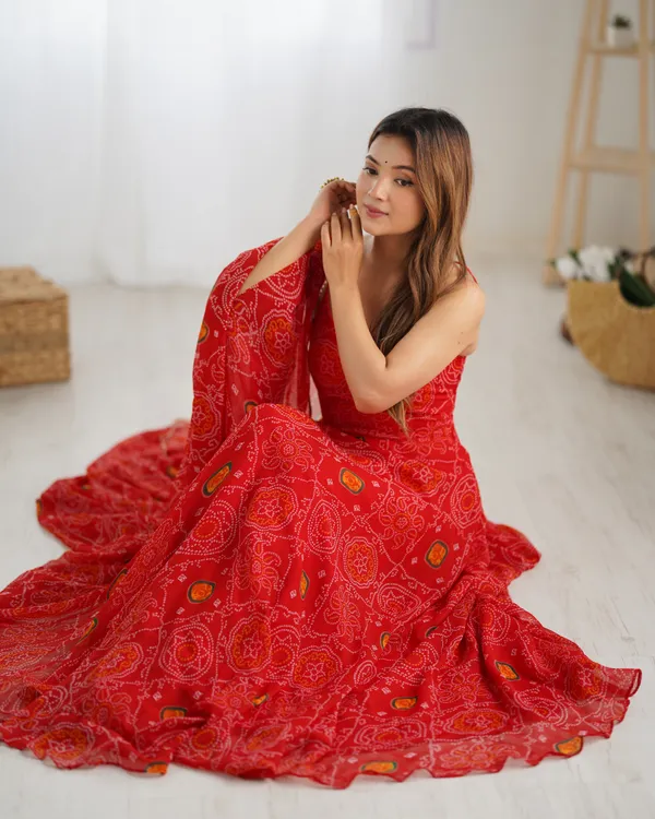 Red_Printed_Saree_Set_for_Women