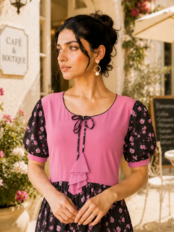 Pink_Floral_Fit_And_Flare_Dress_For_Women