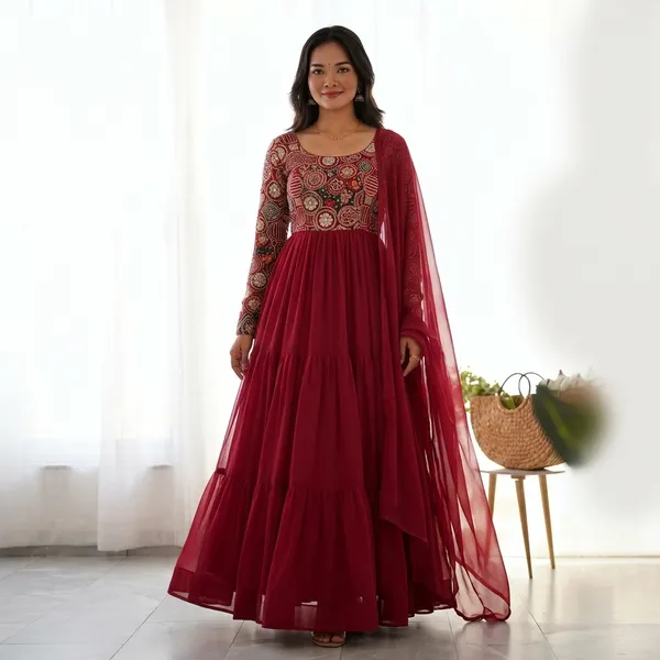 Maroon_Georgette_Anarkali_For_Women