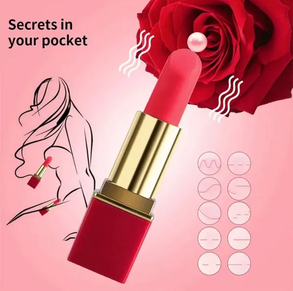 Midnight_Feels_Red_Lipstick_Shaped_Ipx7_Waterproof_Massager