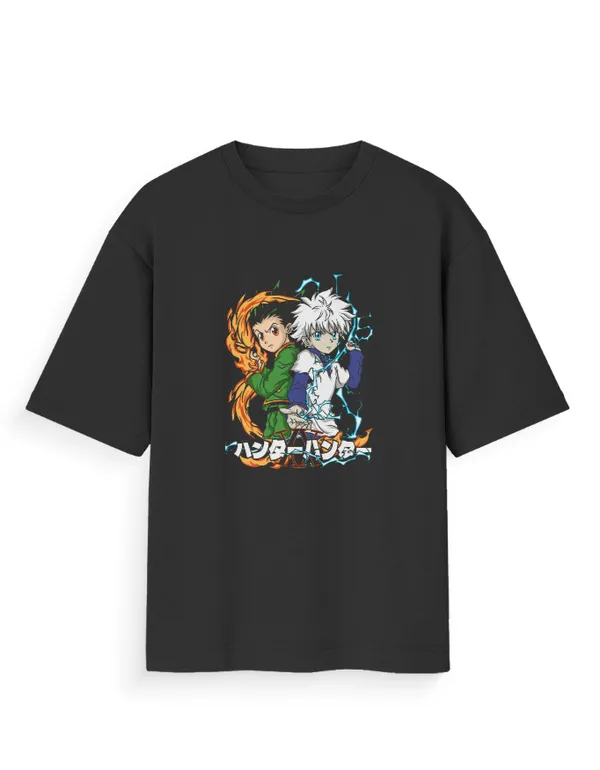 GON_FREECSS_&_KILLUA_ZOLDYCK_Unisex_Oversized_Anime_Graphic_T-Shirt