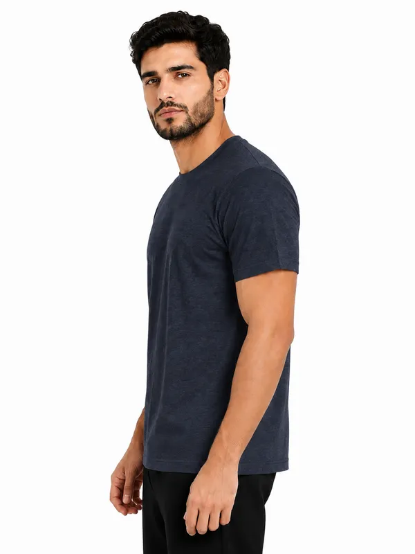 Unisex_Plain_Cotton_Blend_Round_Neck_T-Shirt